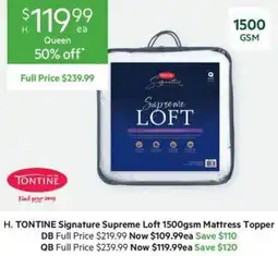 Harris Scarfe H. TONTINE Signature Supreme Loft 1500gsm Mattress Topper offer