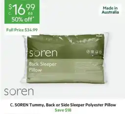 Harris Scarfe soren Back Sleeper Pillow offer