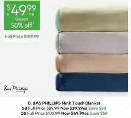 Harris Scarfe BAS PHILLIPS Mink Touch Blanket offer