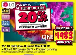 JB Hi-Fi LG 75" 4K QNED Evo AI Smart Mini LED TV offer