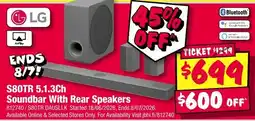 JB Hi-Fi LG Soundbar With Rear Speakers offer