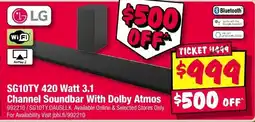 JB Hi-Fi LG SG10TY 420 Watt 3.1 Channel Soundbar With Dolby Atmos offer