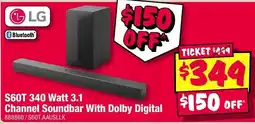 JB Hi-Fi LG S60T 340 Watt 3.1 Channel Soundbar With Dolby Digital offer