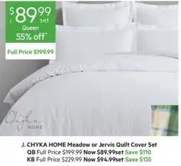Harris Scarfe J. CHYKA HOME Meadow or Jervis Quilt Cover Set offer