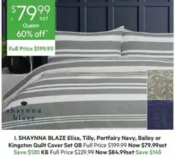 Harris Scarfe Shaynna Blaze Eliza Tilly Portfairy Navy Bailey or Kingston Quilt Cover Set offer