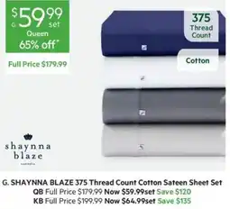 Harris Scarfe Shaynna blaze 375 thread count cotton sateen sheet set offer