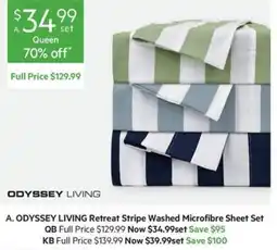 Harris Scarfe Odyssey Living Retreat Stripe Washed Microfibre Sheet Set offer