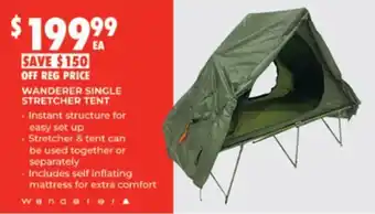 BCF Wanderer Single Stretcher Tent offer