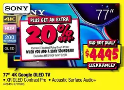 JB Hi-Fi Sony 77" 4K Google OLED TV offer