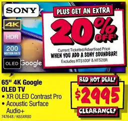 JB Hi-Fi Sony 65" 4K Google OLED TV offer