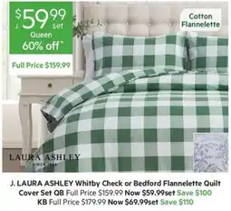 Harris Scarfe J. LAURA ASHLEY Whitby Check or Bedford Flannelette Quilt Cover Set offer