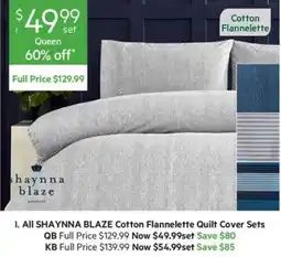 Harris Scarfe SHAYNNA BLAZE Cotton Flannelette Quilt Cover Sets offer