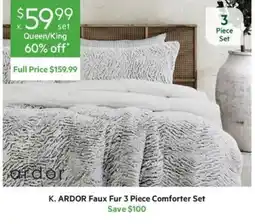 Harris Scarfe Ardor faux fur comforter set offer
