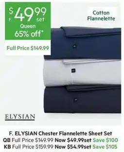 Harris Scarfe Elysian chester flannelette sheet set offer