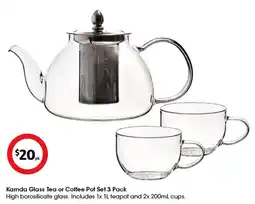Coles Kamda Glass Tea or Coffee Pot Set offer