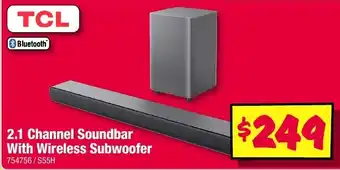 TCL 2.1 Channel Soundbar With Wireless Subwoofer