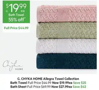 Harris Scarfe G. CHYKA HOME Allegra Towel Collection Bath Towel offer