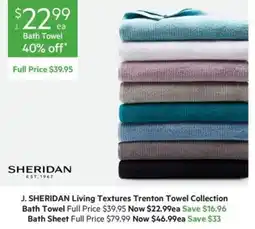 Harris Scarfe J. SHERIDAN Living Textures Trenton Towel Collection Bath Towel offer