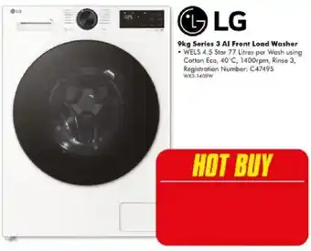 The Good Guys LG 9kg Series 3 AI Front Load Washer offer