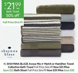 Harris Scarfe H. SHAYNNA BLAZE Avoca Mix n' Match or Hamilton Towel Collection Bath Towel offer