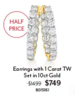 Angus & Coote Earrings with 1 Carat TW Set in 10ct Gold offer
