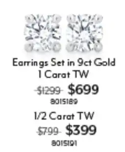 Angus & Coote Earrings Set in 9ct Gold offer