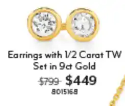 Angus & Coote Earrings with 1/2 Carat TW Set in 9ct Gold offer