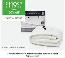 Harris Scarfe D. Gainsborough Bamboo Quilted Electric Blanket offer