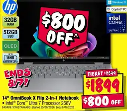 JB Hi-Fi HP 14" OmniBook X Flip 2-In-1 Notebook offer