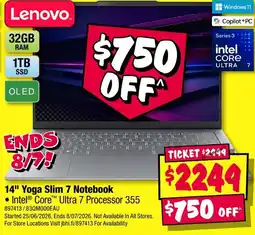 JB Hi-Fi Lenovo 14" Yoga Slim 7 Notebook offer