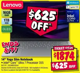 JB Hi-Fi Lenovo 14" Yoga Slim Notebook offer