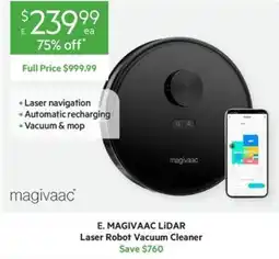 Harris Scarfe Magivaac lidar laser robot vacuum cleaner offer