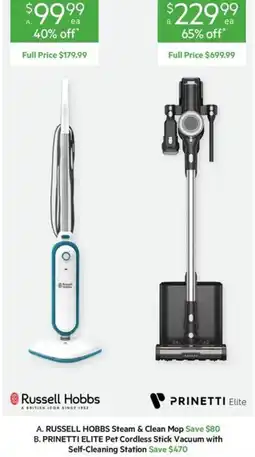 Harris Scarfe Russell Hobbs Steam & Clean Mop offer