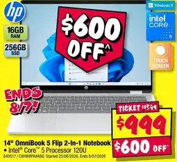 JB Hi-Fi HP 14" OmniBook 5 Flip 2-In-1 Notebook offer
