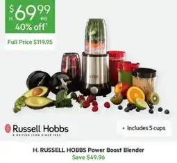 Harris Scarfe H. RUSSELL HOBBS Power Boost Blender offer