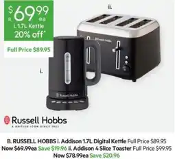 Harris Scarfe Russell Hobbs Addison 1.7L Digital Kettle offer