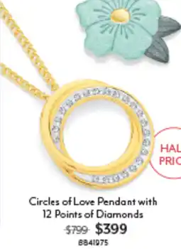 Angus & Coote Circles of Love Pendant with 12 Points of Diamonds offer
