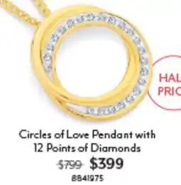 Angus & Coote Circles of Love Pendant with 12 Points of Diamonds offer