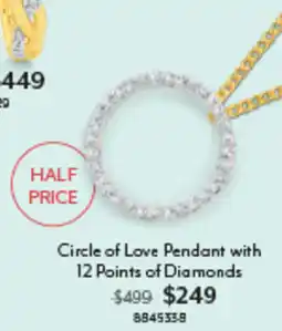 Angus & Coote Circle of Love Pendant with 12 Points of Diamonds offer