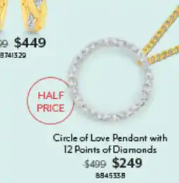 Angus & Coote Circle of Love Pendant with 12 Points of Diamonds offer
