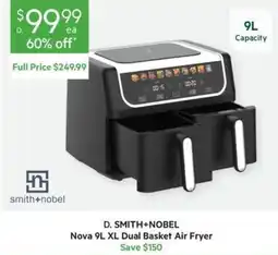 Harris Scarfe D. SMITH+NOBEL Nova 9L XL Dual Basket Air Fryer offer