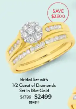 Angus & Coote Bridal Set with 1/2 Carat of Diamonds Set in 18ct Gold offer