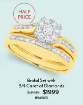 Angus & Coote Bridal Set with 3/4 Carat of Diamonds offer