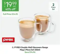 Harris Scarfe G. PYREX Double Wall Glassware Range Mug 2 Piece Set offer