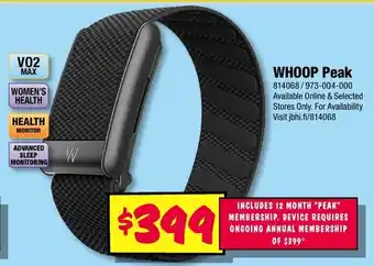 JB Hi-Fi WHOOP Peak offer