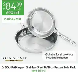 Harris Scarfe Scanpan Impact Stainless Steel Frypan Twin Pack offer
