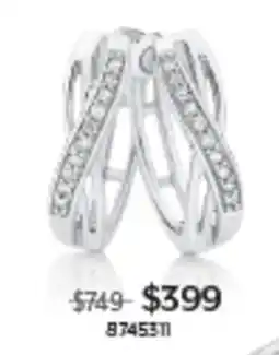 Angus & Coote Silver diamond hoop earrings offer