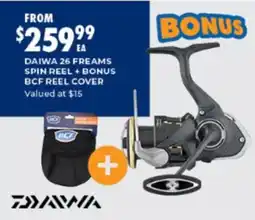 BCF Daiwa 26 Freams Spin Reel + Bonus BCF Reel Cover offer