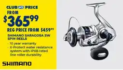 BCF Shimano Saragosa SW Spin Reels offer