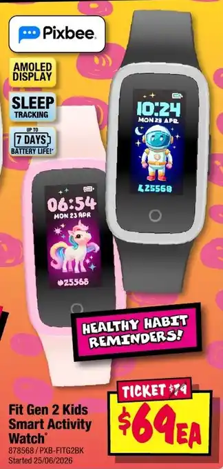 JB Hi-Fi Fit Gen 2 Kids Smart Activity Watch offer